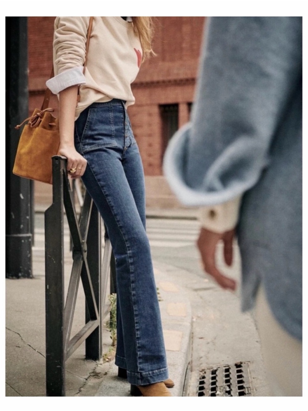 Sezane Tommy Trousers Denim Cotton Blur 36/4